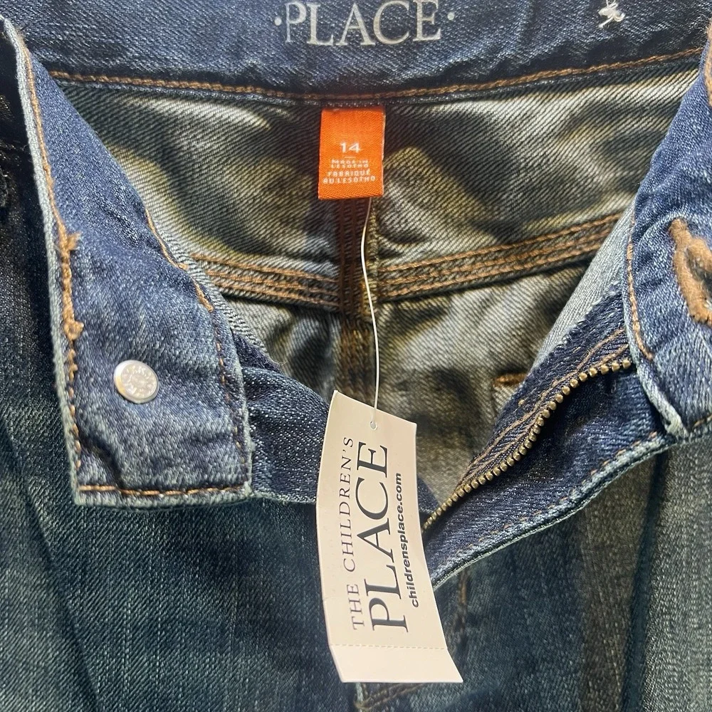 Boys Jean Shorts Children's Place Size‎ 14 NWT Denim Dark Wash Cargo Pocket
